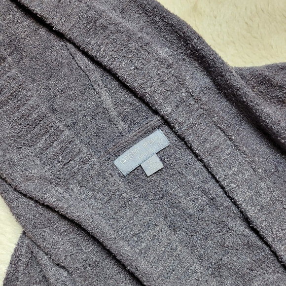 Barefoot Dreams Cozy Chic Lite Hooded Cardigan Women's Medium Gray Blue Purple - Picture 4 of 8